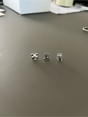 Sterling Silver Animal Charm Trio - Panda, Porcupine, Camel